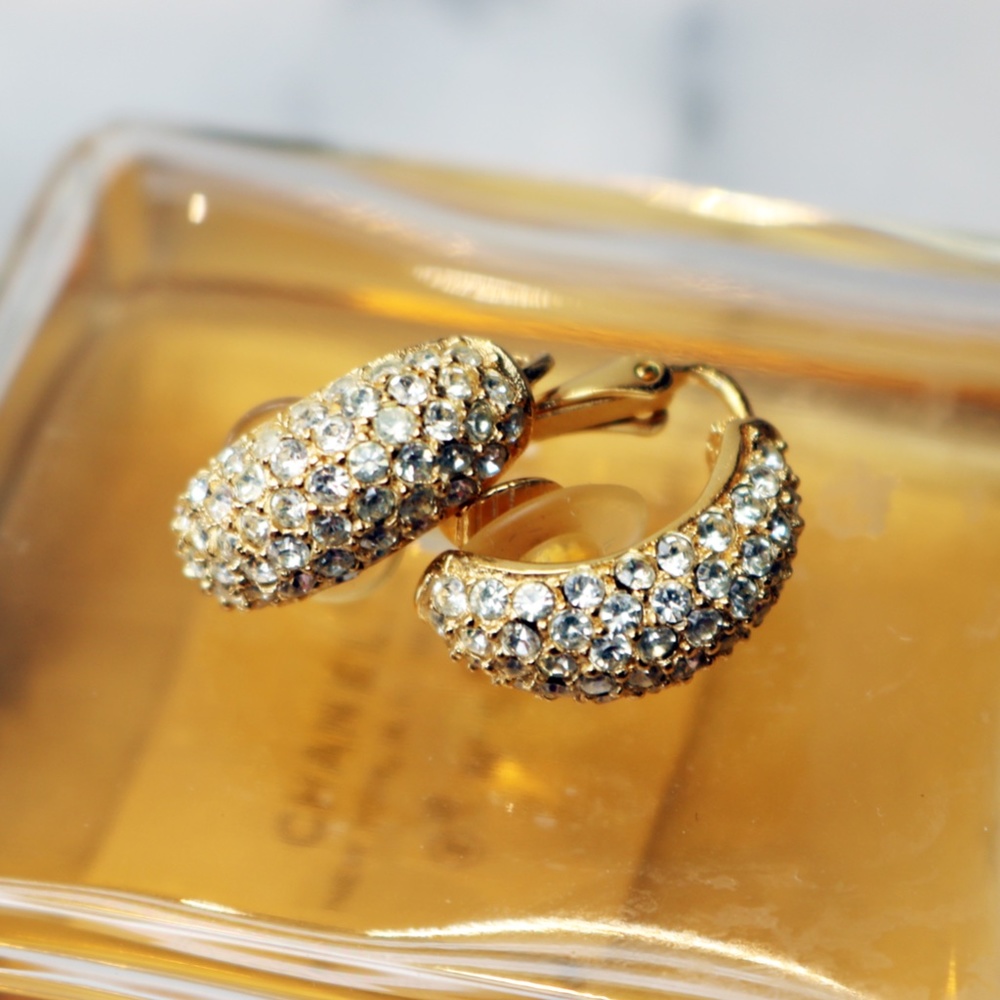 ⚜️ Vintage Christian Dior© Clear Crystal Earrings - Picture 5 of 16